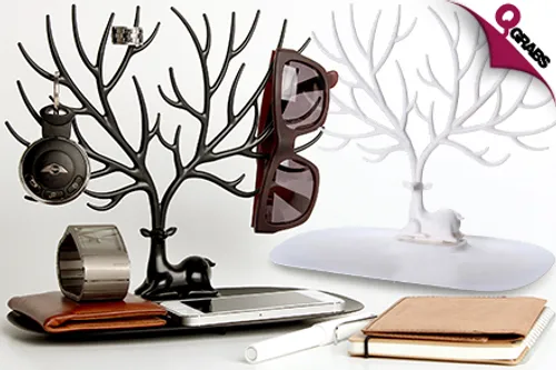 From QR25 Keep all your Favorite Jewelry Pieces Close with Tree-Shaped OR Deer Shaped Jewelry Organizers! (Up to QR118 Value)